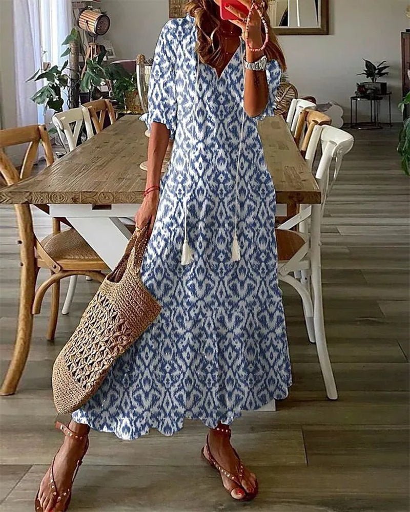 Luna | Vestido midi de estilo bohemio desenfadado