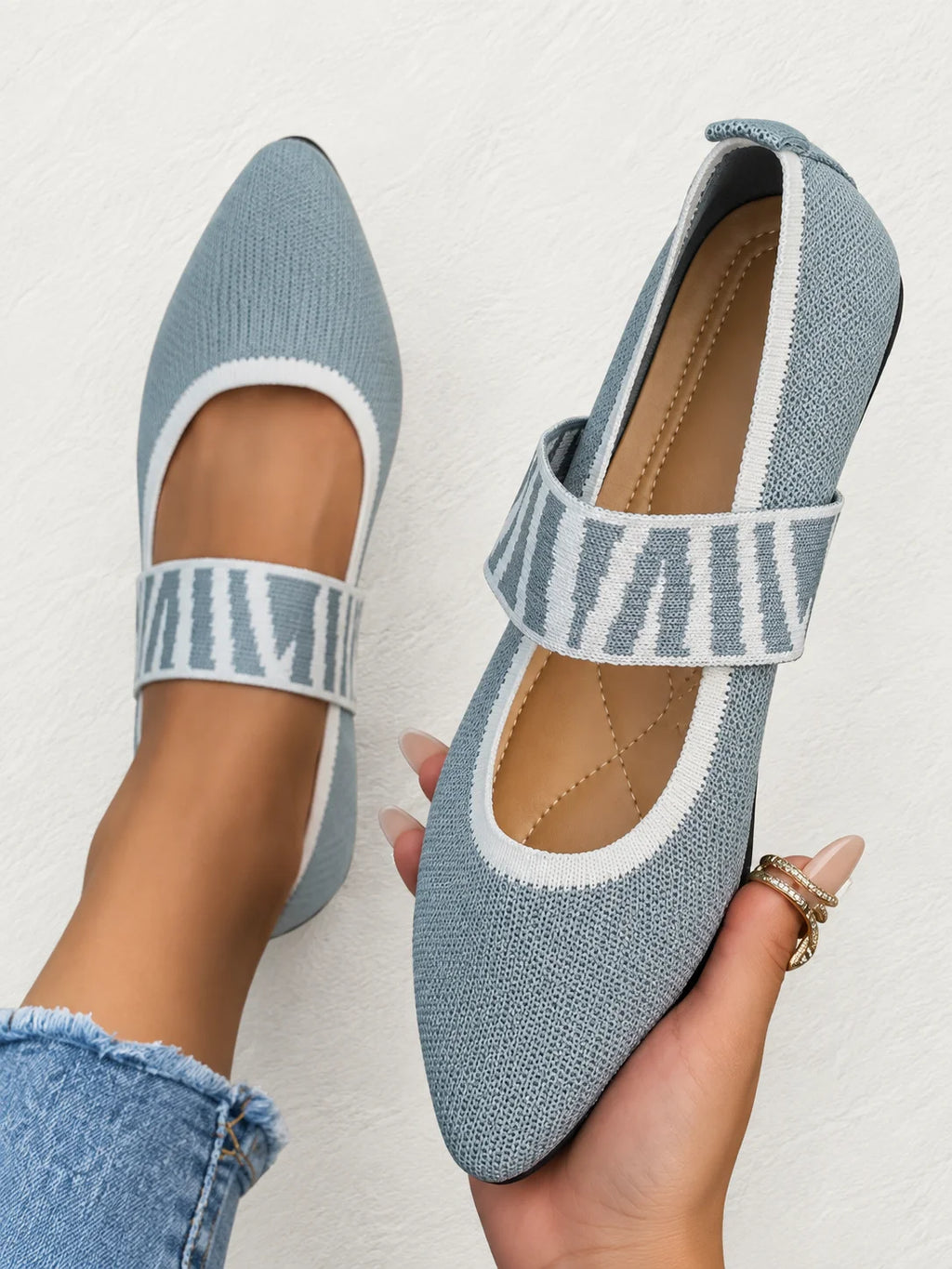Livia | ballerine  casual con tacco basso  comode a punta con suola ortopedica