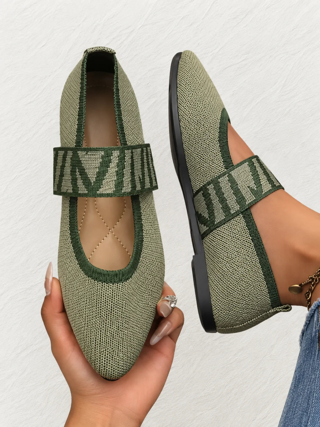 Livia | ballerine  casual con tacco basso  comode a punta con suola ortopedica