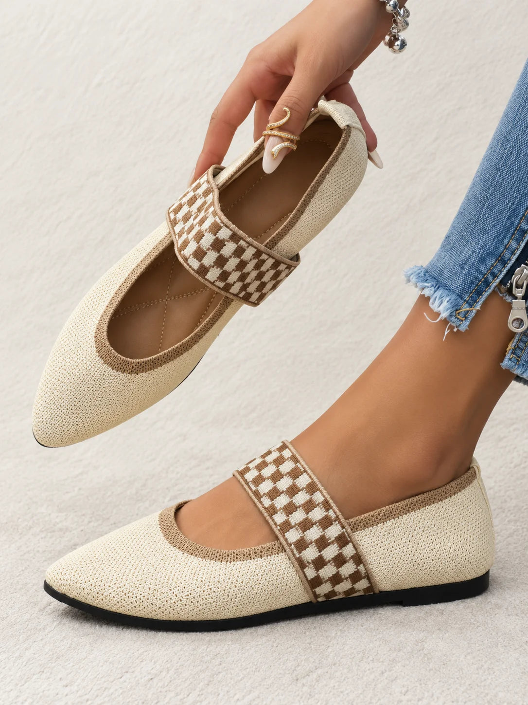 Livia | ballerine  casual con tacco basso  comode a punta con suola ortopedica