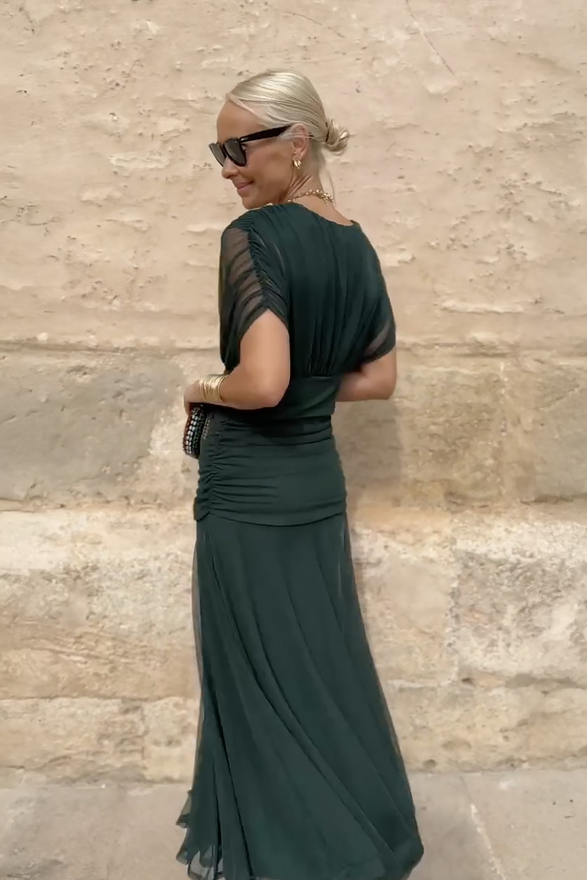Luisa | Elegante vestido largo de fiesta con escote en V