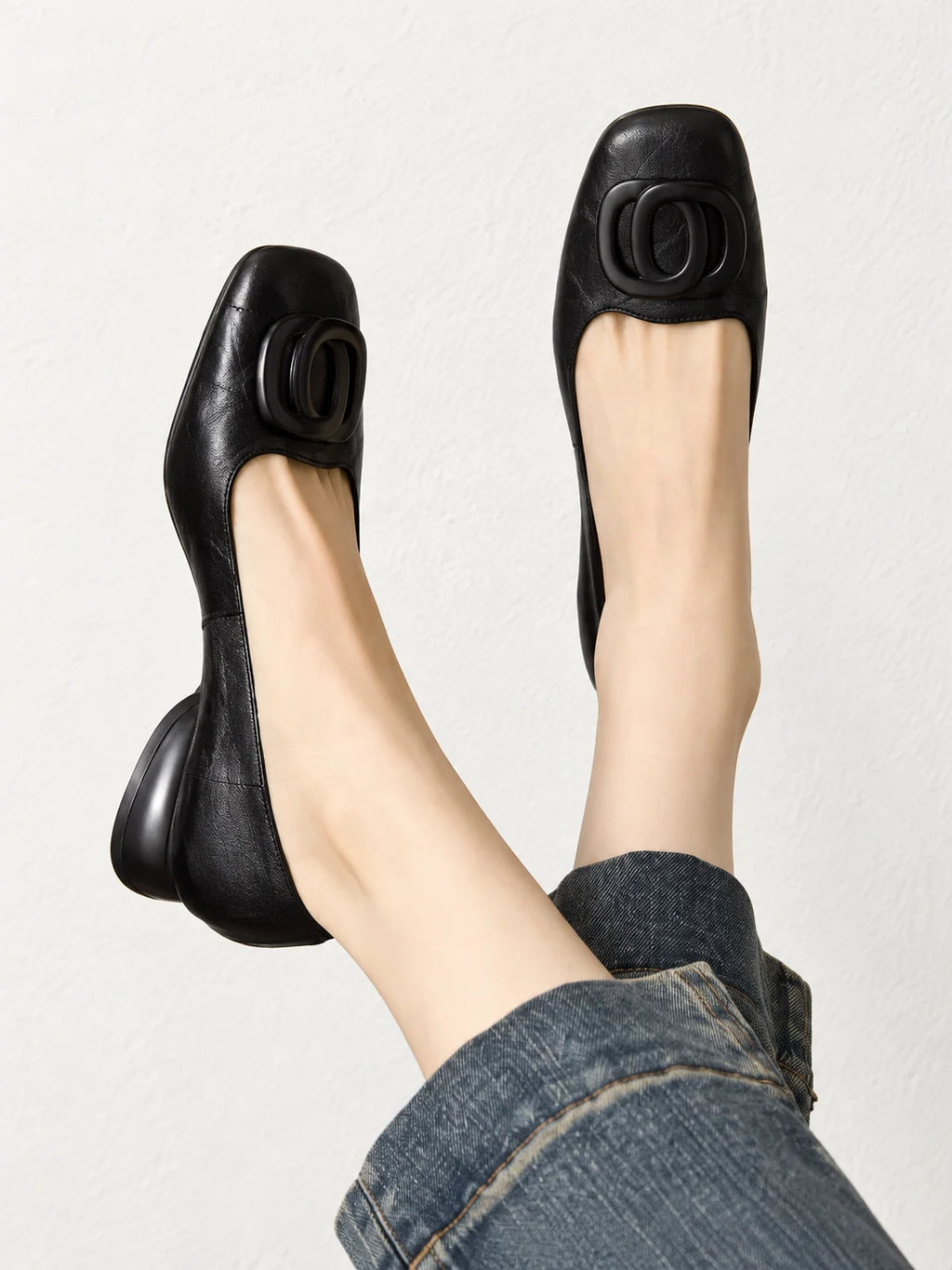 Alice | Ballerine in pelle con punta quadrata