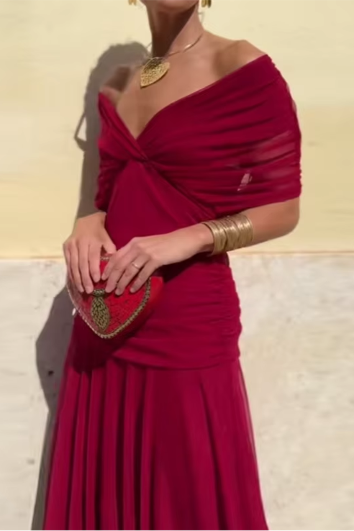 Luisa - Elegante Abito Lungo da Cerimonia con Scollo a V