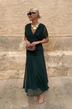 Luisa | Elegante vestido largo de fiesta con escote en V