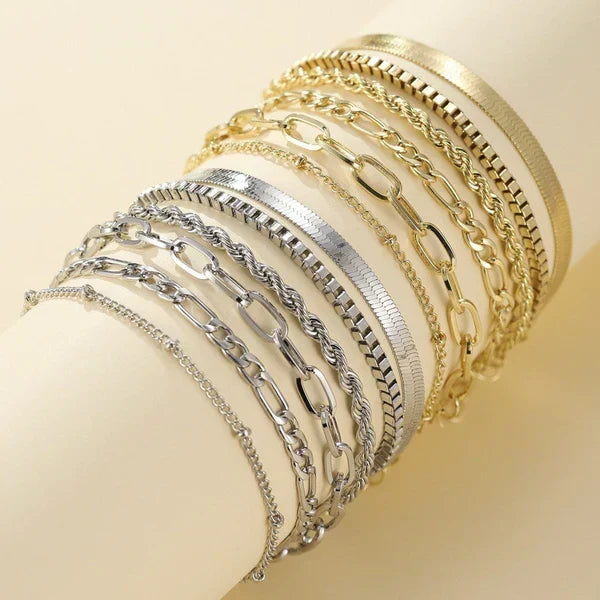 Emilia - Set di 5 Bracciali Dorati