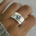 Inés - Anello Vintage con Zaffiro Azzurro