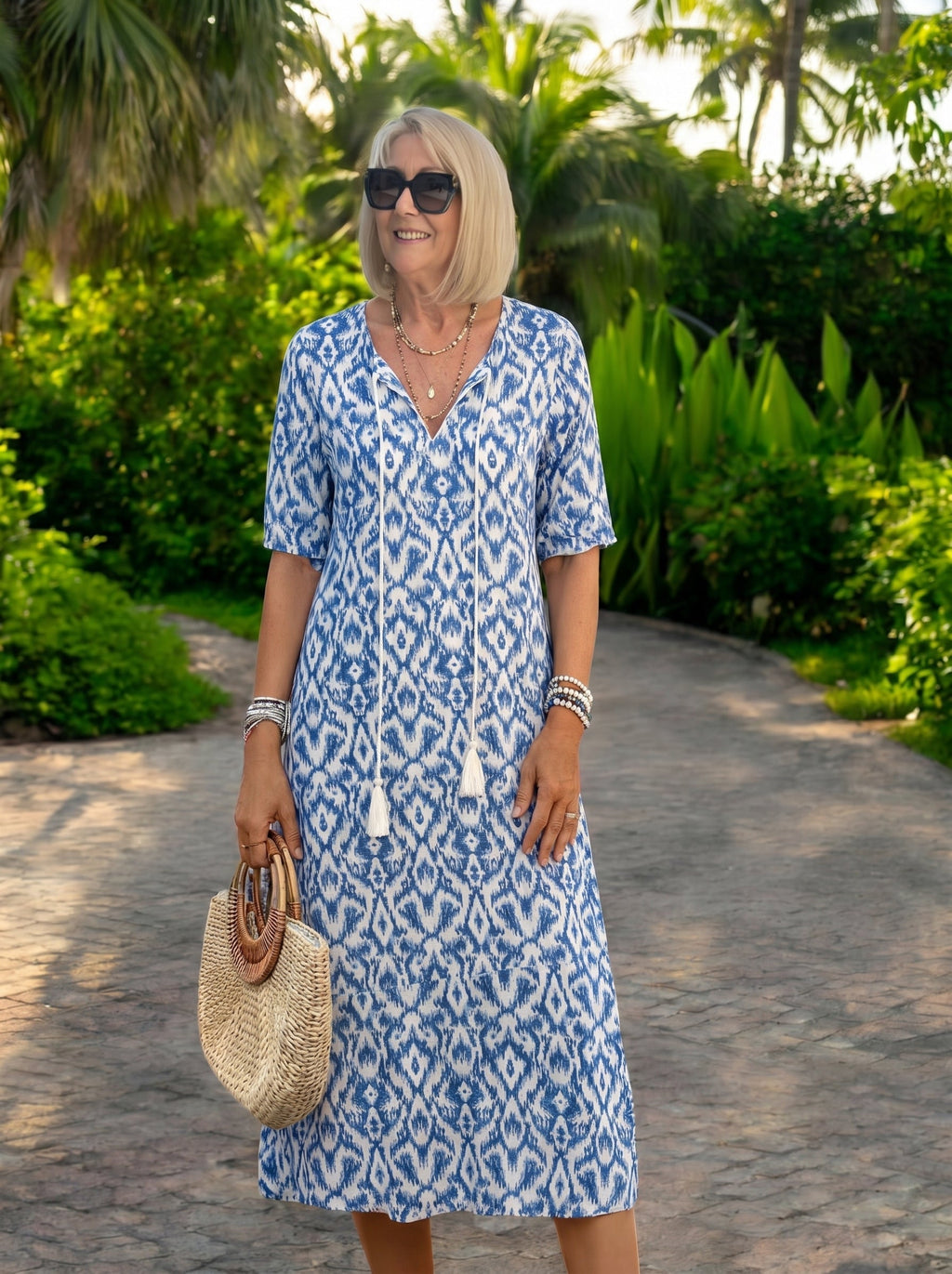 Luna | Vestido midi de estilo bohemio desenfadado