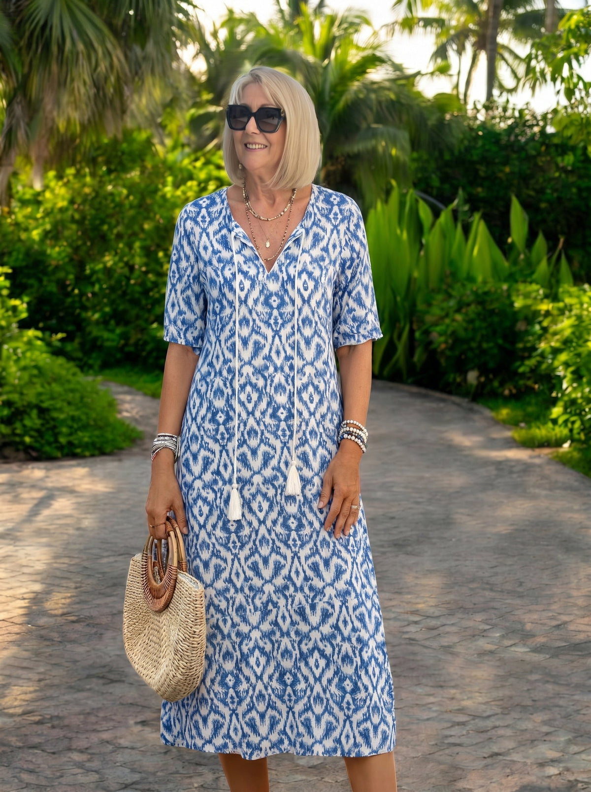 Luna | Vestido midi de estilo bohemio desenfadado