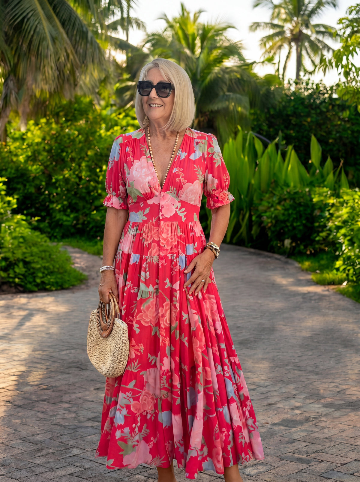 Miriam – Vestido floral con escote en V