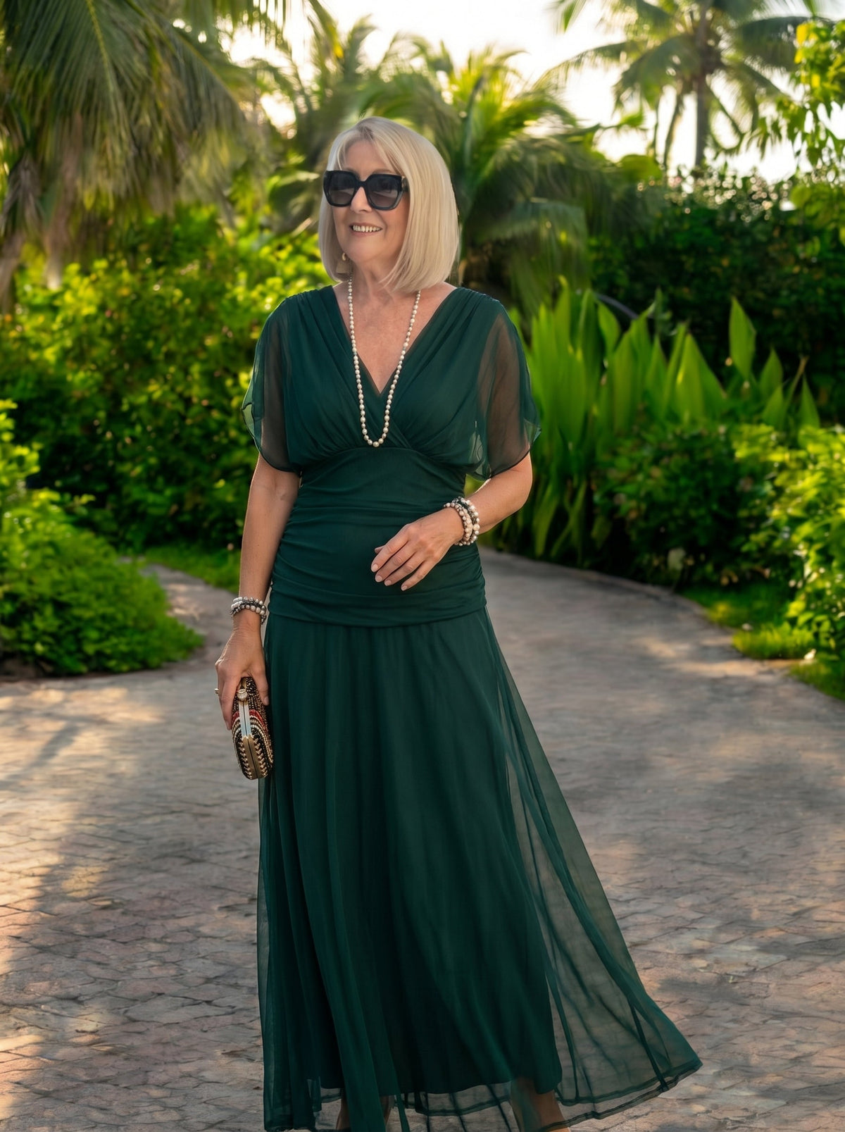 Luisa | Elegante vestido largo de fiesta con escote en V