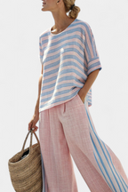 Celia | Juego de lino en tonos pastel suaves