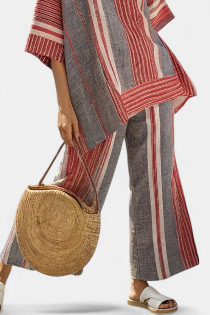 Patricia | Elegante conjunto de lino coral