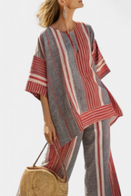 Patricia | Elegante conjunto de lino coral