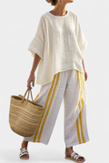 Berta | Juego de lino amarillo con acentos