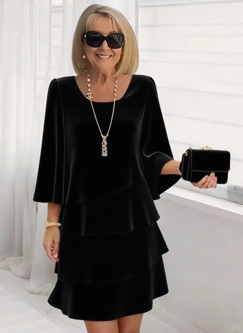 María - Elegante Abito Midi con Volant