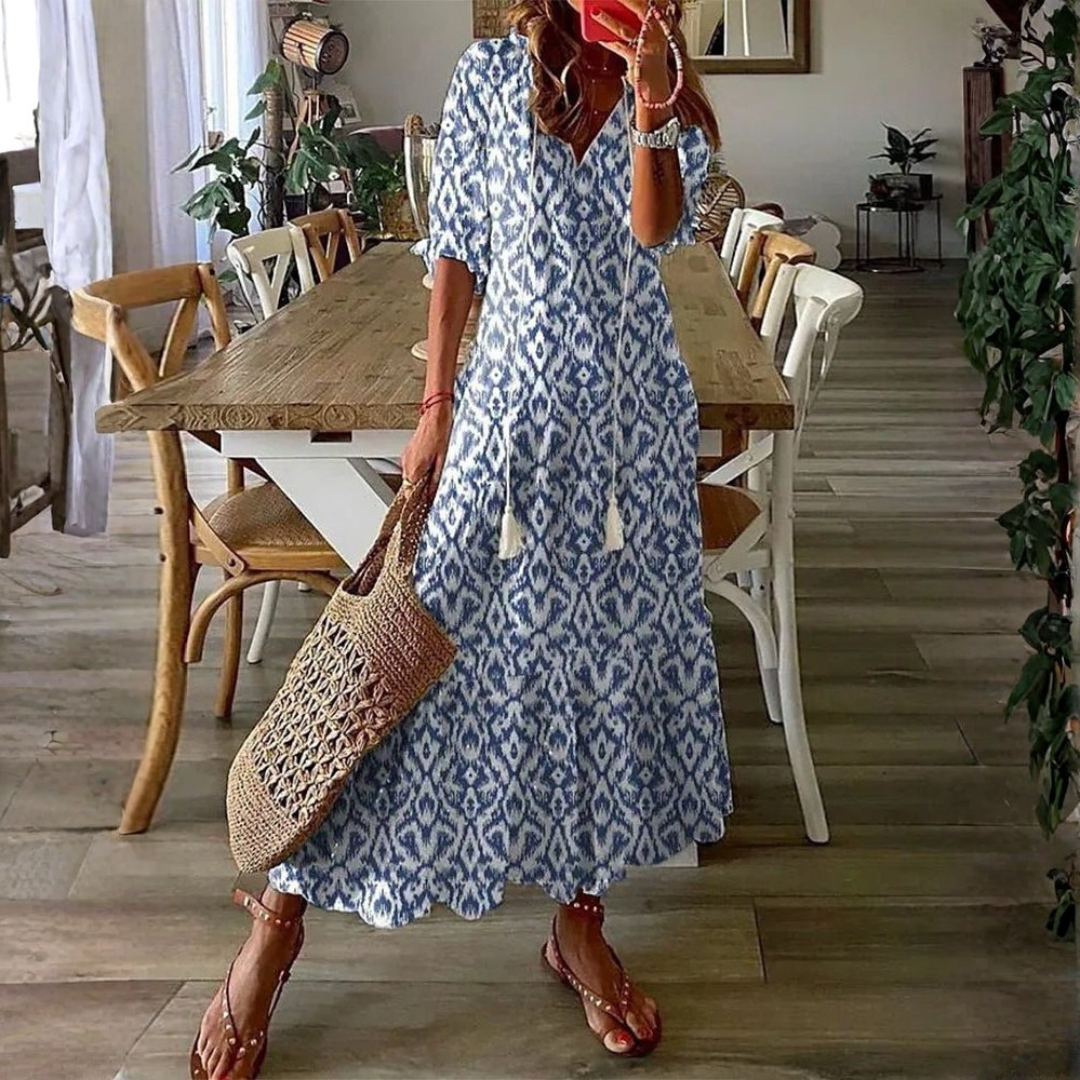Luna | Vestido midi de estilo bohemio desenfadado
