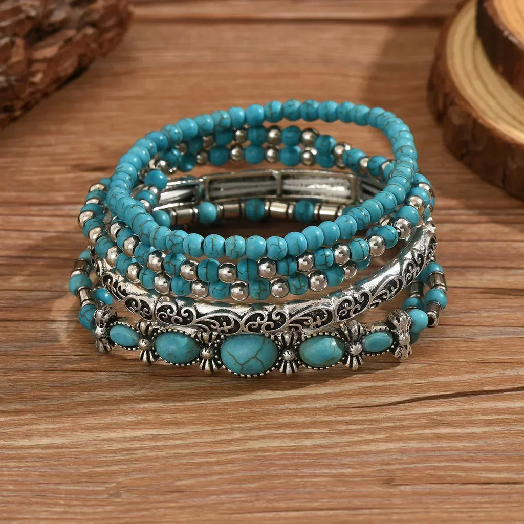 Verónica - Set di Bracciali con Perline Turchesi