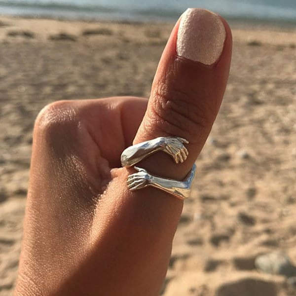 Ángeles - Anello Abbraccio Argentato Regolabile