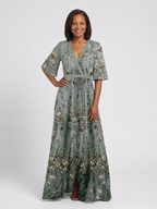 Melodi – Vestido largo de flores con cuello en V