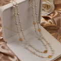 Mercedes - Collana Dorata Elegante con Perle