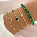 Aurora - Set di Bracciali Vintage con Zircone Verde