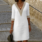 Elisa | Vestido de manga media con escote en V